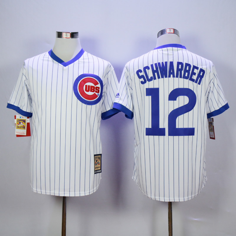 Men Chicago Cubs #12 Schwarber White MLB Jerseys->chicago cubs->MLB Jersey